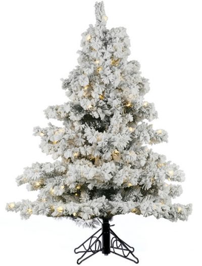 Flocked Alaskan 54 Artificial Christmas Tree with Clear Lights (Christmas Tree)