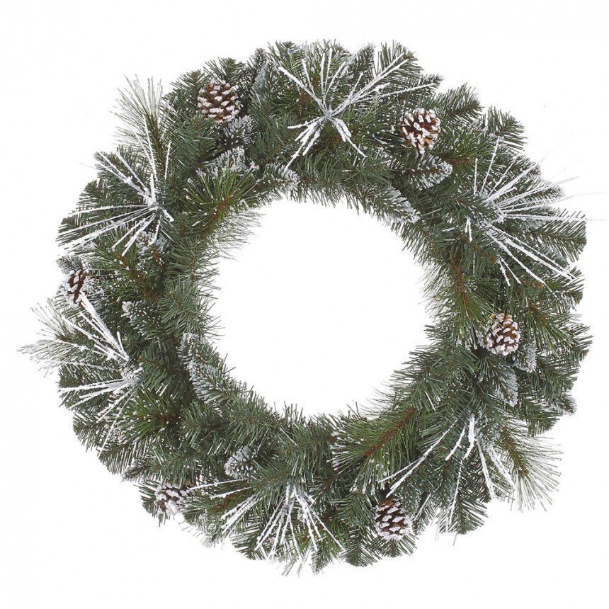 Flocked Mixed Needle Wreath For Christmas 2014