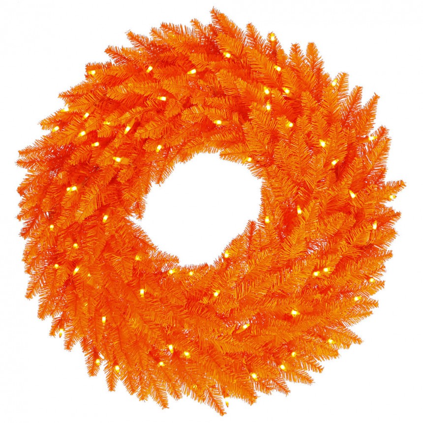 Orange Fir Wreath For Christmas 2014