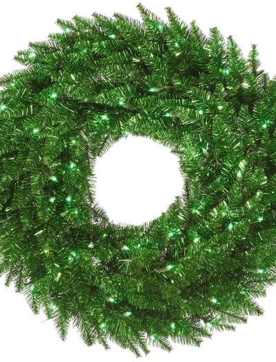 Green Tinsel Wreath For Christmas 2014