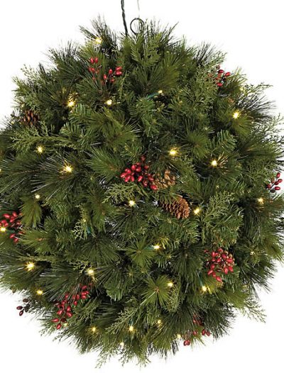 26 Inch Hanging Mixed Pine Ball: LED Lights For Christmas 2014