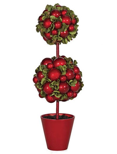 21 inch Double Ball Topiary in Red Pot For Christmas 2014