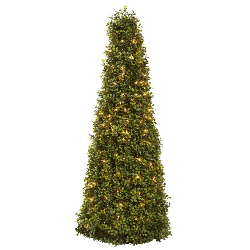 39 inch Artificial Boxwood Cone with Lights For Christmas 2014