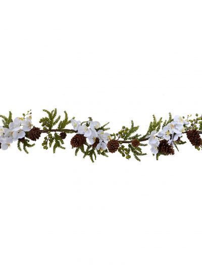 60 inch Artificial Phalaenopsis Orchid & Pine Garland For Christmas 2014