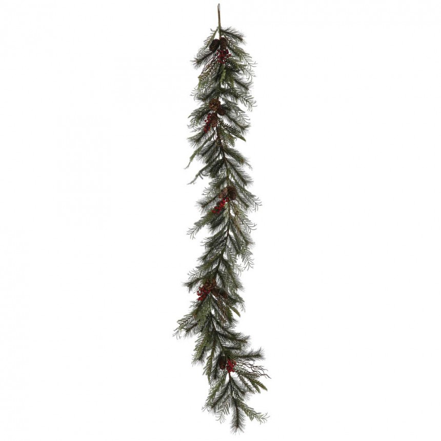 6 foot Cedar Cone Berry Pine Christmas Garland For Christmas 2014