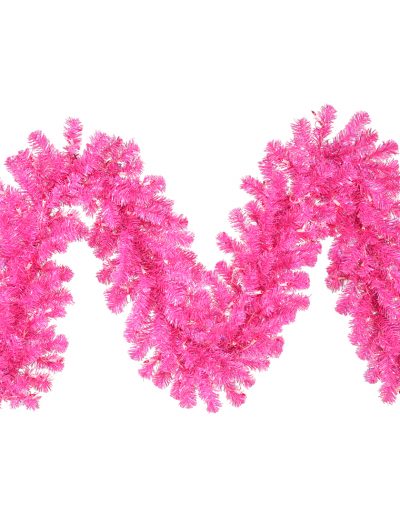 9 foot Hot Pink Wide Cut Garland For Christmas 2014