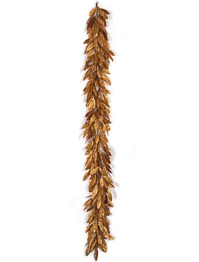 6 foot Copper Glittered Bay Leaf Garland: Set of (4) For Christmas 2014