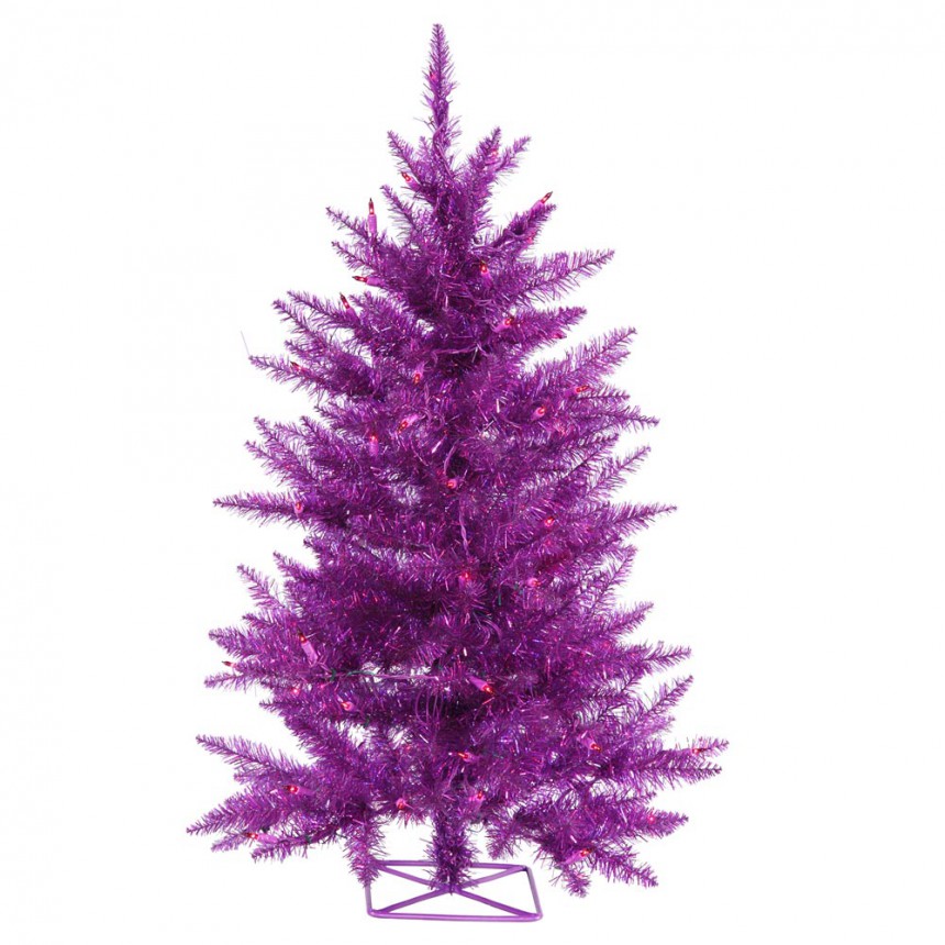 3 foot Purple Christmas Tree: Mini Lights For Christmas 2014