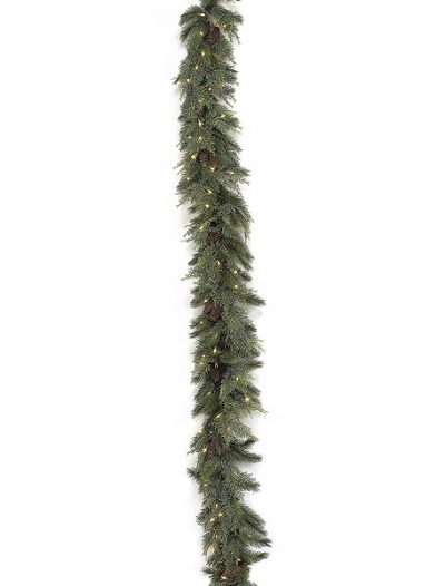 9 Foot Mixed Needle Garland: Clear Lights For Christmas 2014