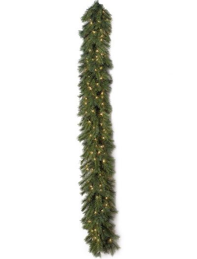 9 foot Mixed Pine Garland: Clear Lights For Christmas 2014