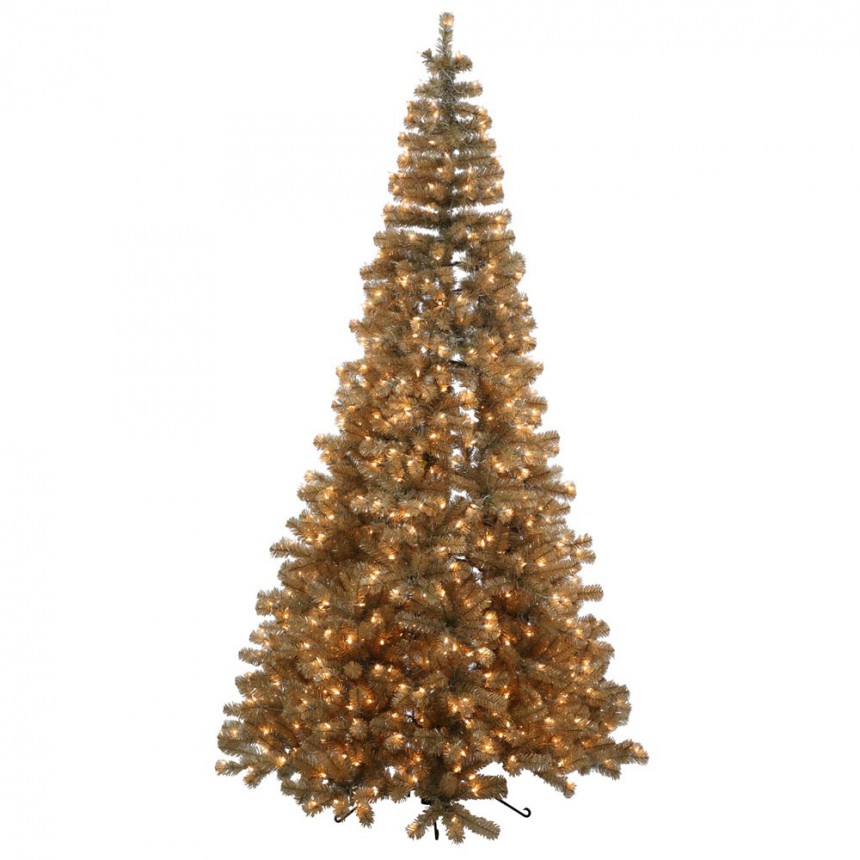 7.5 foot Antique Champagne Fir Corner Christmas Tree: Mini Lights For Christmas 2014