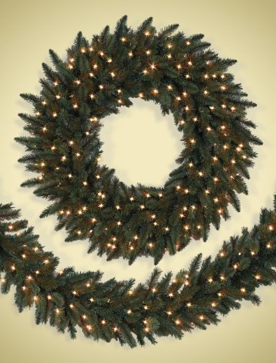Clear Lights California Baby Redwood Artificial Christmas Wreath (Christmas Tree)