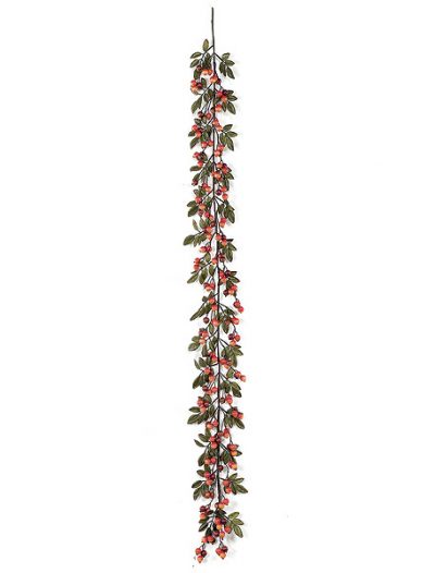 6 foot Fall Color Crabapple Garland with Leaves: Set of (6) For Christmas 2014