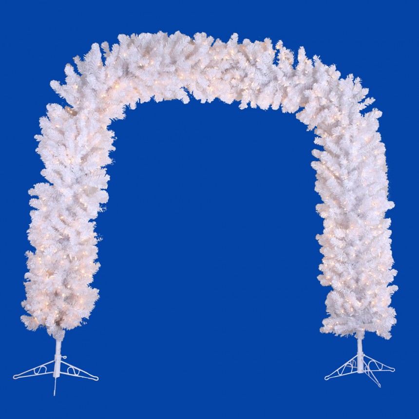 8 foot Crystal White Arch For Christmas 2014