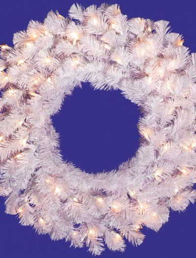 Vickerman 36 in. Pre-Lit LED Crystal White Wreath (Christmas Tree)
