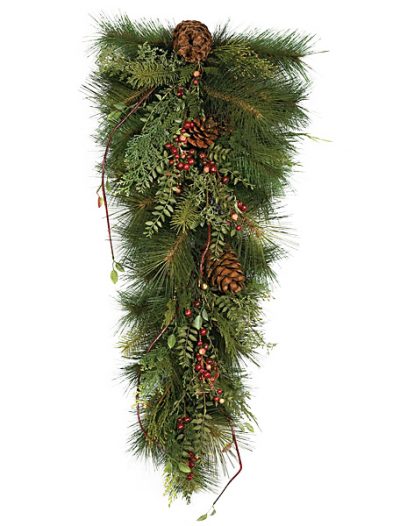 32 Inch Sugar Pine Teardrop Swag: Set of (2) For Christmas 2014