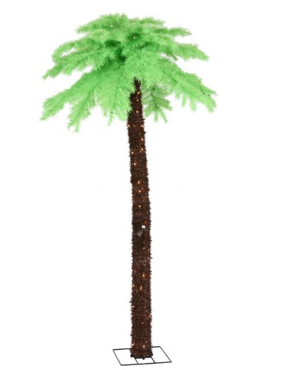 7 foot Chartreuse Palm Christmas Tree: Clear Mini Lights For Christmas 2014