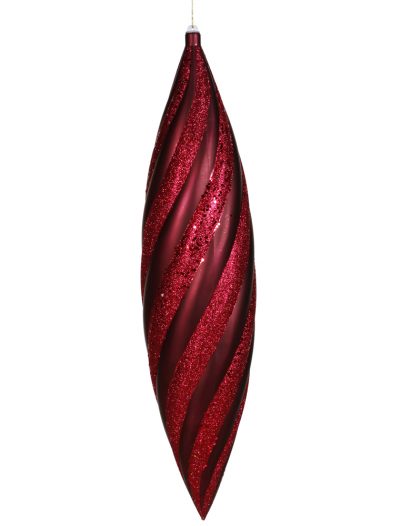 25 inch inch Matte-Glitter Swirl Drop Ornament For Christmas 2014