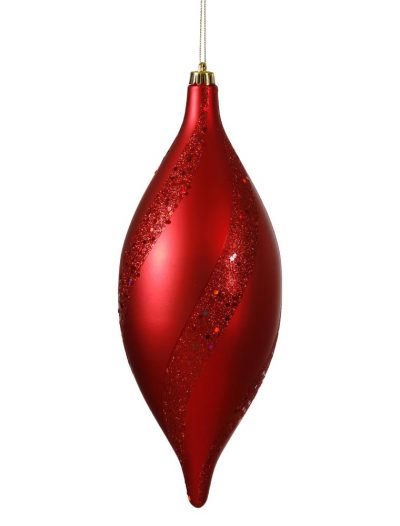 11 inch Matte-Glitter Spiral Christmas Drop Ornament For Christmas 2014