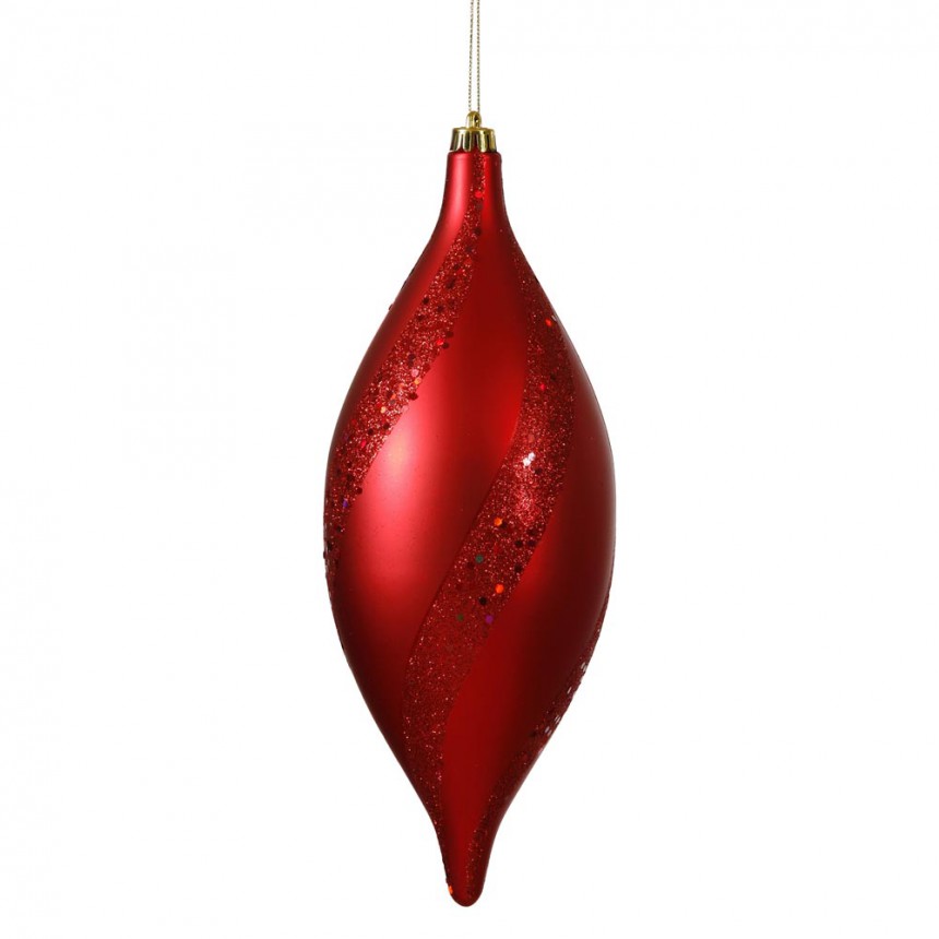 11 inch Matte-Glitter Spiral Christmas Drop Ornament For Christmas 2014