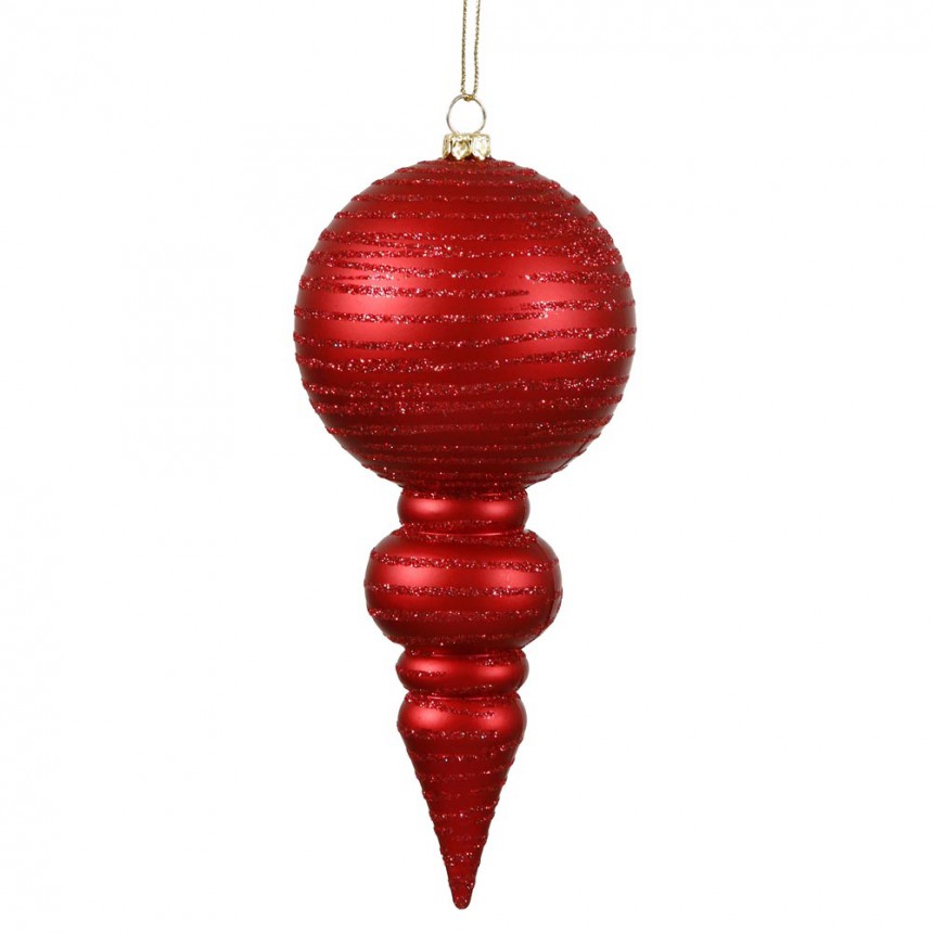 Matte-Glitter Christmas Finial Ornament For Christmas 2014