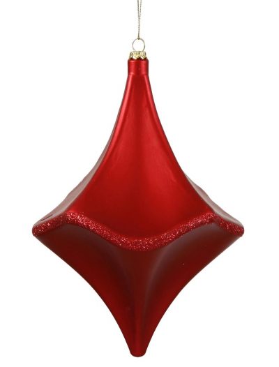 8 inch Matte-Glitter Cut Christmas Drop Ornament For Christmas 2014