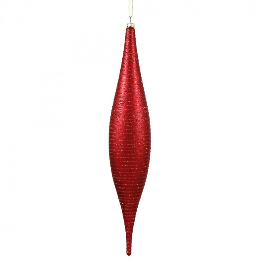 13 inch Matte-Glitter Skinny Christmas Drop Ornament For Christmas 2014