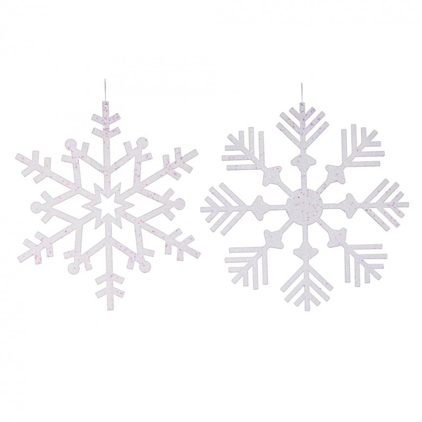 18 inch Artificial Glitter Christmas Snowflake Ornament (set of 2) For Christmas 2014