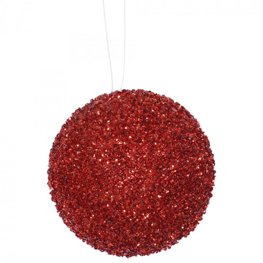4 inch Artificial Beaded Sequin Ball Ornament (set of 4) For Christmas 2014