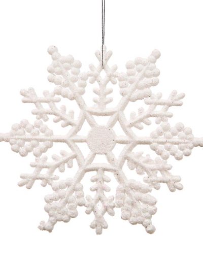 4 inch Artificial Glitter Snowflake Ornament (set of 24) For Christmas 2014
