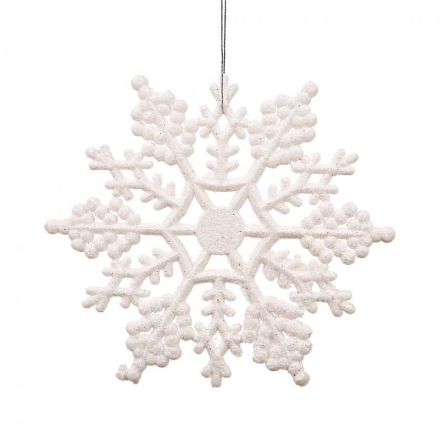 6.25 inch Artificial Glitter Snowflake Ornament (set of 12) For Christmas 2014