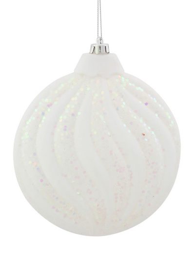 6 inch Matte-Glitter Flat Christmas Ball Ornament For Christmas 2014