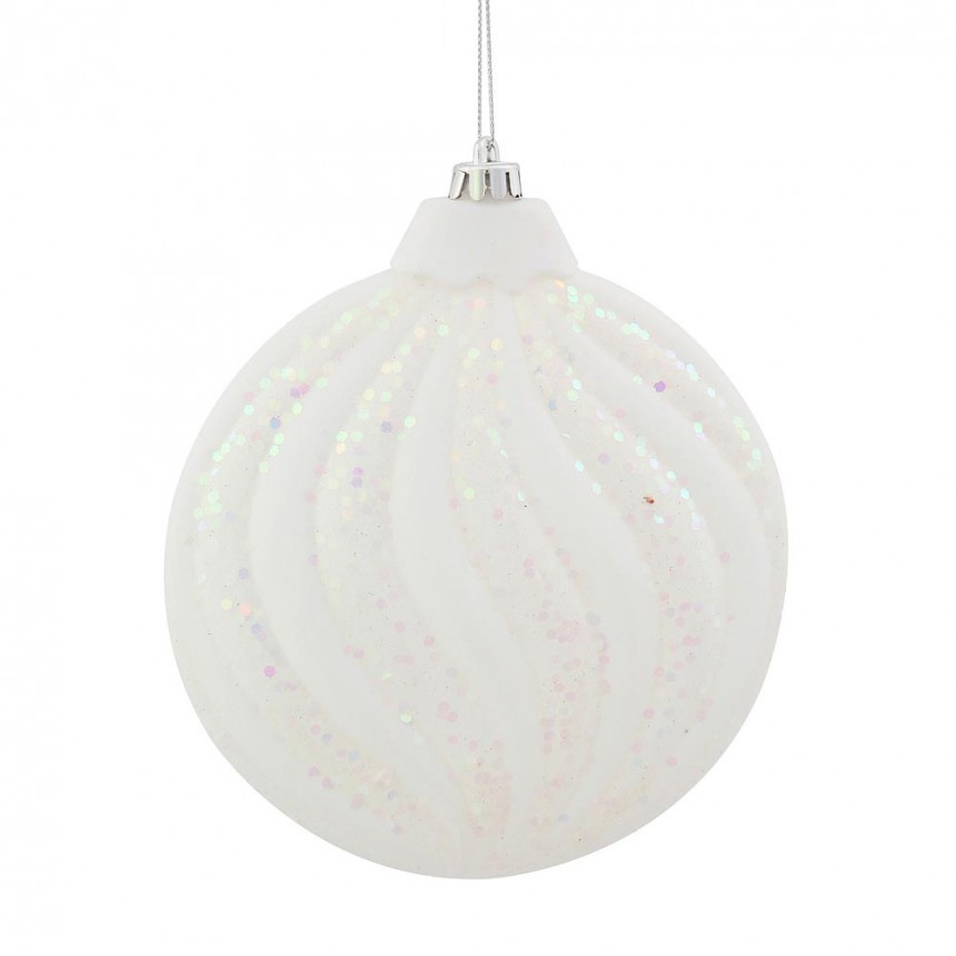 6 inch Matte-Glitter Flat Christmas Ball Ornament For Christmas 2014