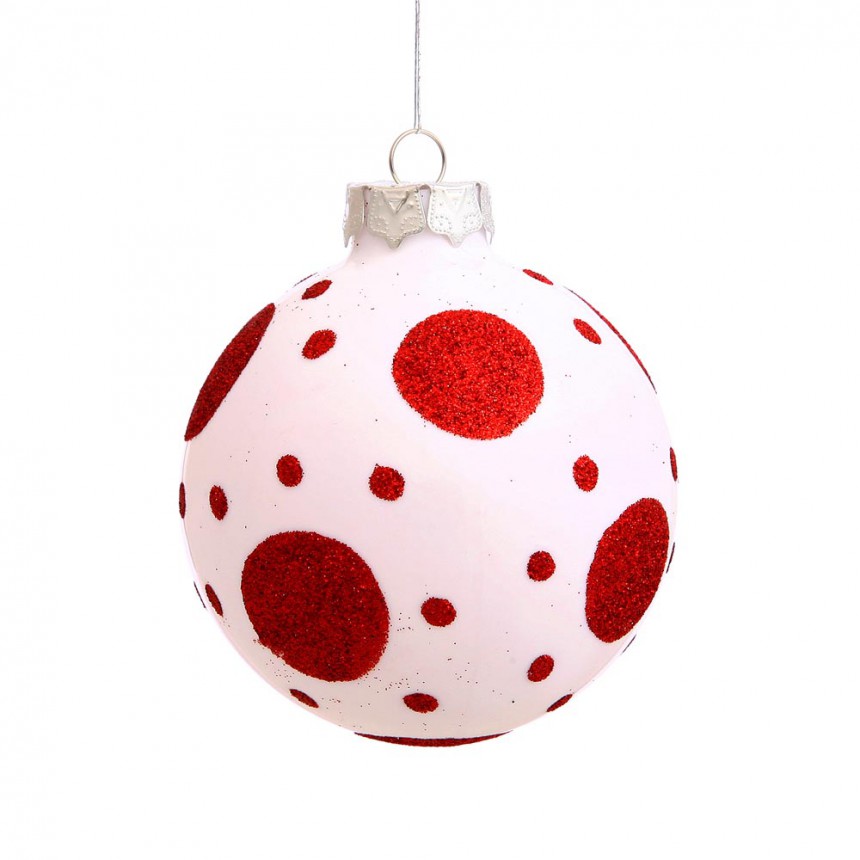 3 inch Bare Ball Christmas Polka Dot Ball Ornament (Set of 4) For Christmas 2014