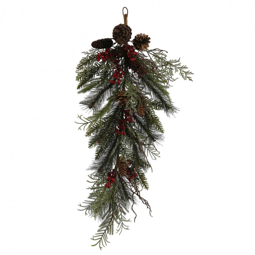 2.5 foot Cedar Cone Berry Pine Christmas Teardrop For Christmas 2014