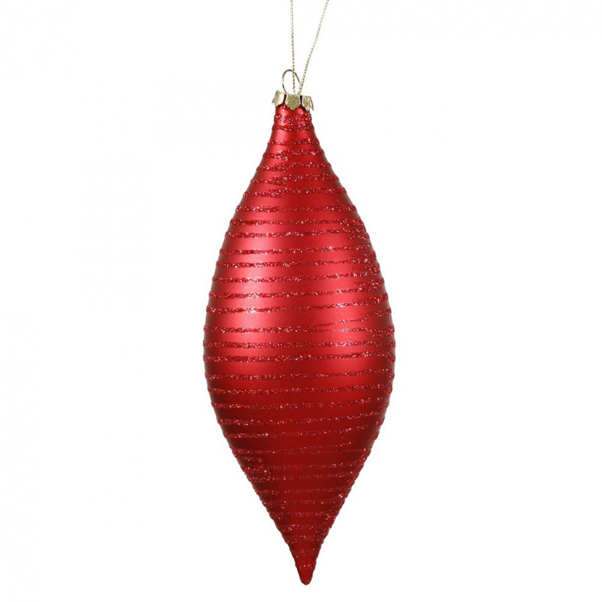 7 inch Plastic Glitter Drop Ornament For Christmas 2014
