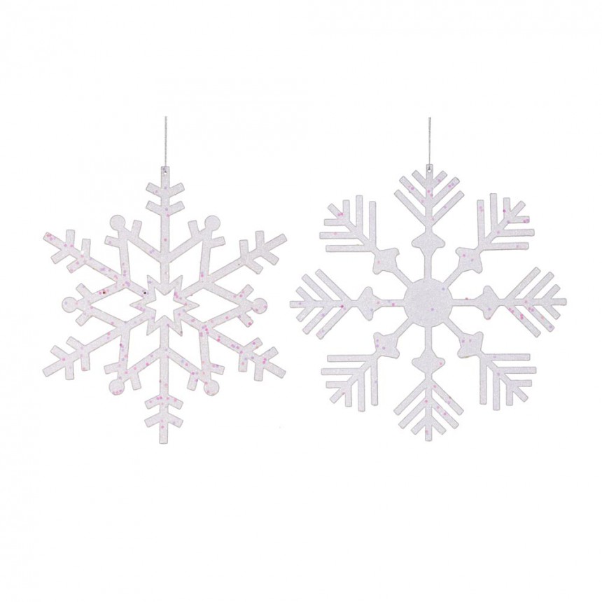 12 inch White Glitter & Plastic Christmas Snowflake For Christmas 2014