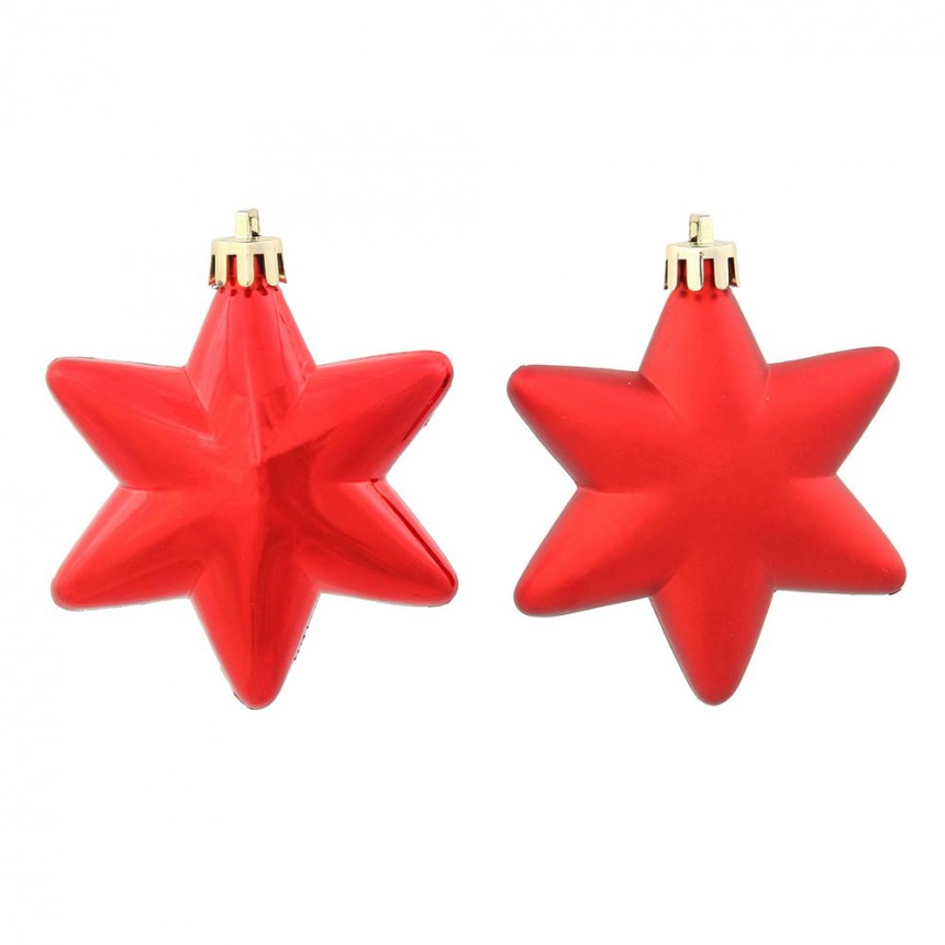 2 inch Red Assorted Shiny Christmas Stars Ornament (Set of 36) For Christmas 2014