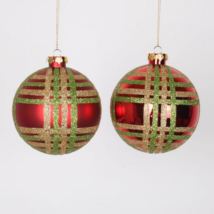 4 inch Glitter Christmas Shiny Ball Ornament (Set of 4) For Christmas 2014