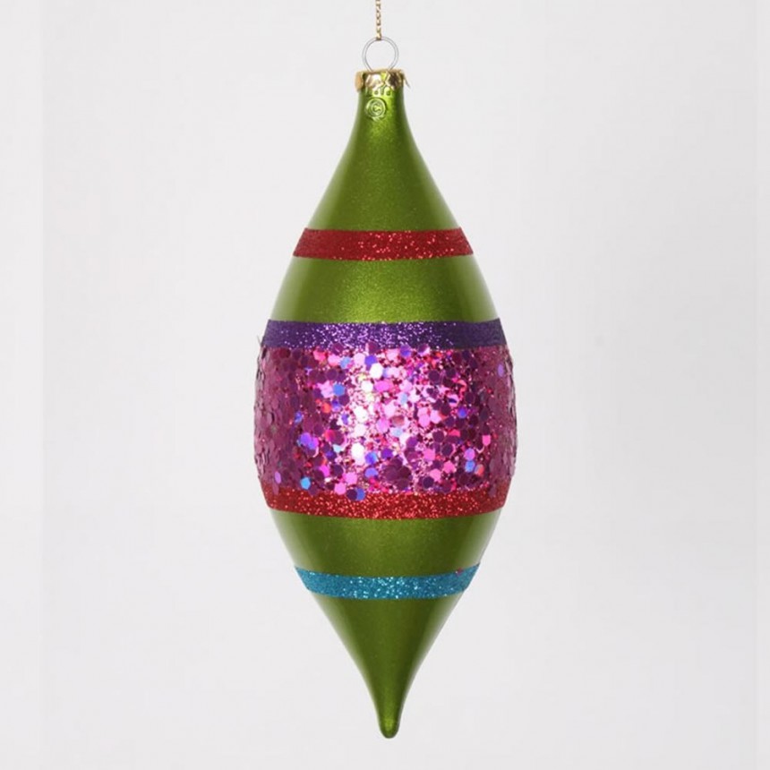 7 inch Candy Apple Lime Christmas Drop Ornament (Set of 4) For Christmas 2014