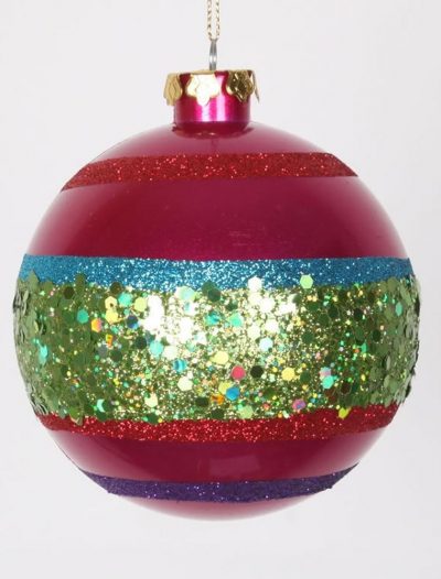 3.93 inch Candy Apple Cerise Christmas Ball Ornament (Set of 4) For Christmas 2014
