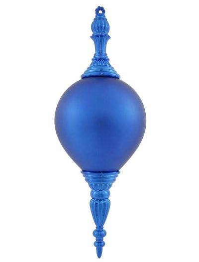 21 inch Outdoor Blue Shiny Matte Ball Christmas Finial Ornament For Christmas 2014