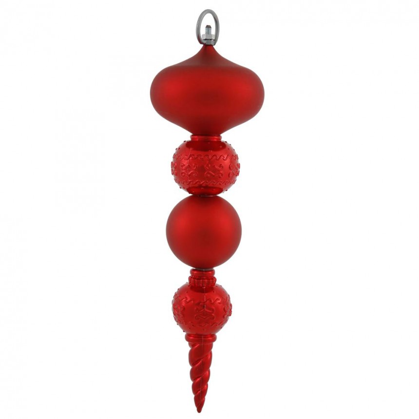 13 inch Outdoor foot Red Shiny Matte Ball Christmas Finial Ornament For Christmas 2014
