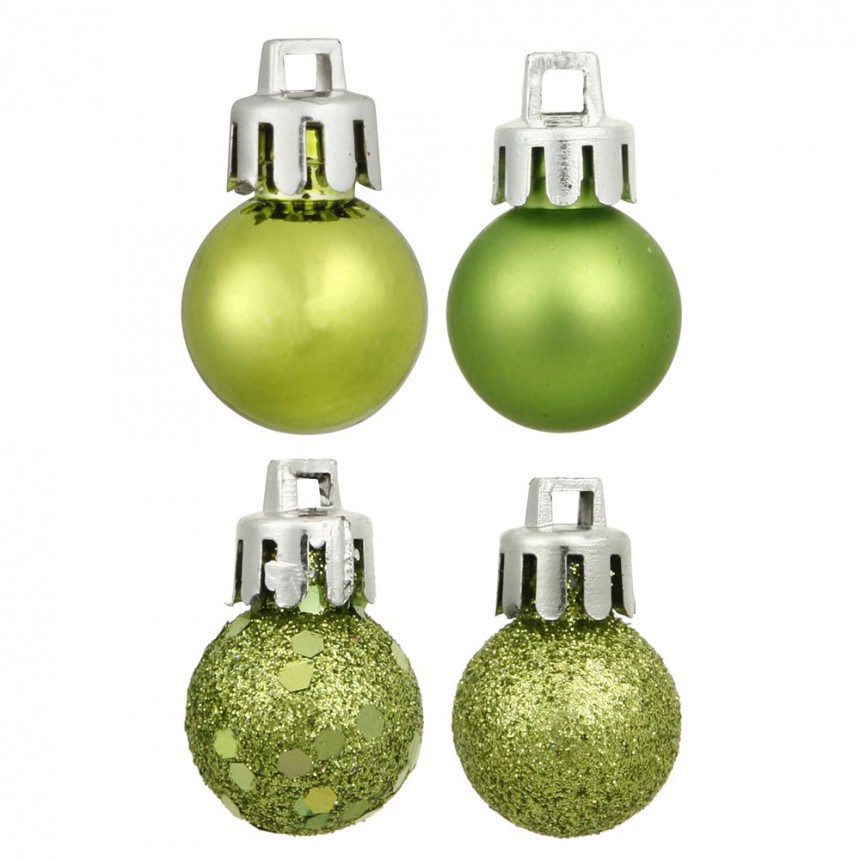 1 inch Shatterproof Lime 4-Finish Christmas Ball Ornament (Set of 18) For Christmas 2014
