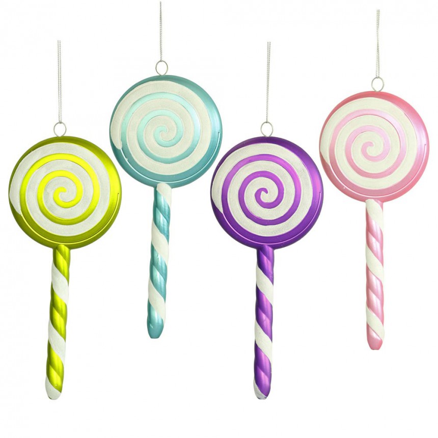 8 inch Lolly Pop Christmas Candy Ornament (Set of 4) For Christmas 2014