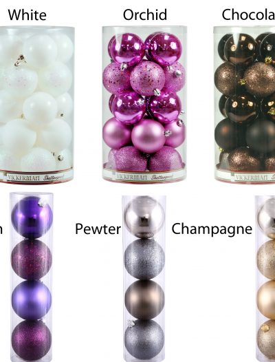 4 inch Assorted Ball Ornaments (Box of 12 Balls) For Christmas 2014