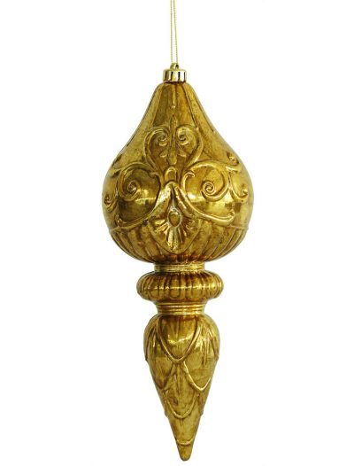12 inch Antique Gold Finial Ornament (Set of 2) For Christmas 2014