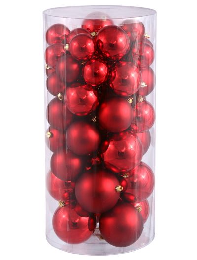Shiny and Matte Ball Ornament Assortment (Box of 50 Balls) For Christmas 2014