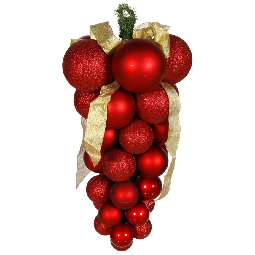 24 inch Glaze-Glitter-Matte Grape Cluster For Christmas 2014