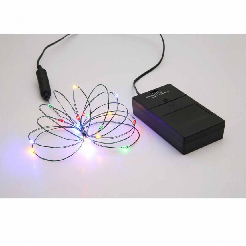 8ft 24 LED Wire light with Battery Operated Timer and 4 inch Spacing For Christmas 2014
